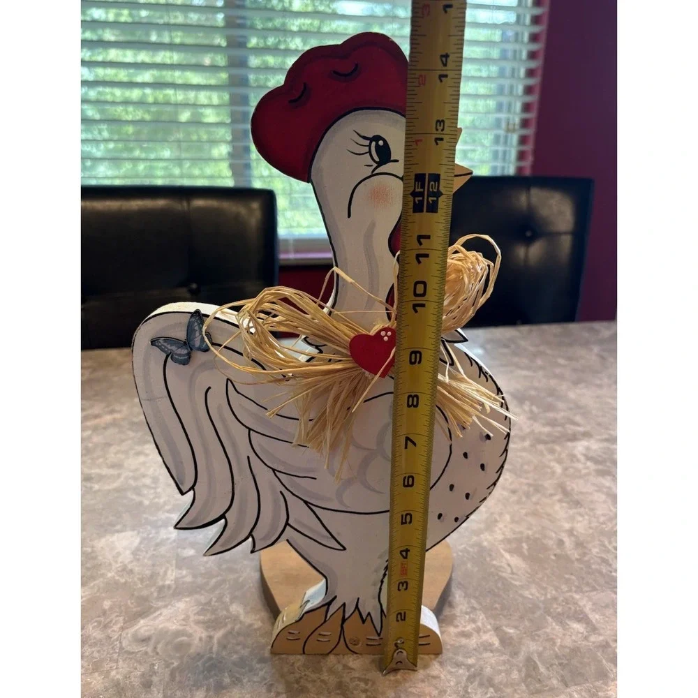 Vintage Wooden Chicken Rooster 14.5